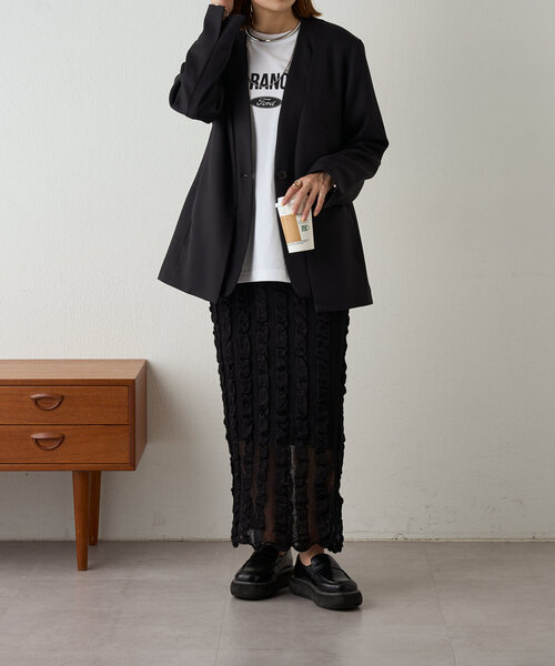 SHENERY（シーナリー）の「《2way仕様》2WAYジャケット（テーラードジャケット・レディース・ベージュ/ブラック・FREE）」の7枚目の写真