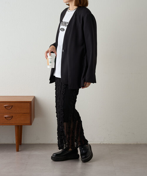 SHENERY（シーナリー）の「《2way仕様》2WAYジャケット（テーラードジャケット・レディース・ベージュ/ブラック・FREE）」の10枚目の写真