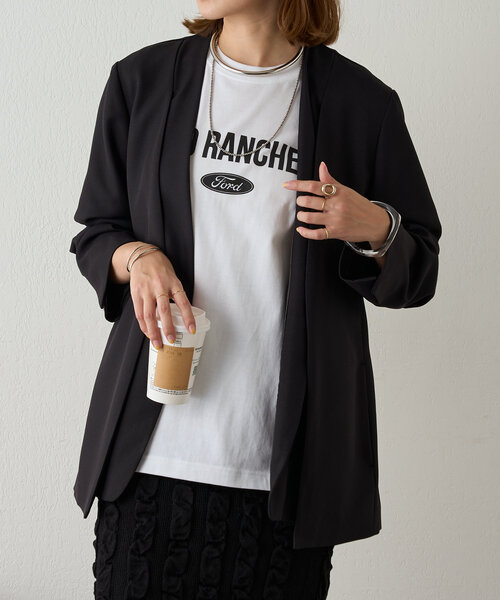 SHENERY（シーナリー）の「《2way仕様》2WAYジャケット（テーラードジャケット・レディース・ベージュ/ブラック・FREE）」の16枚目の写真