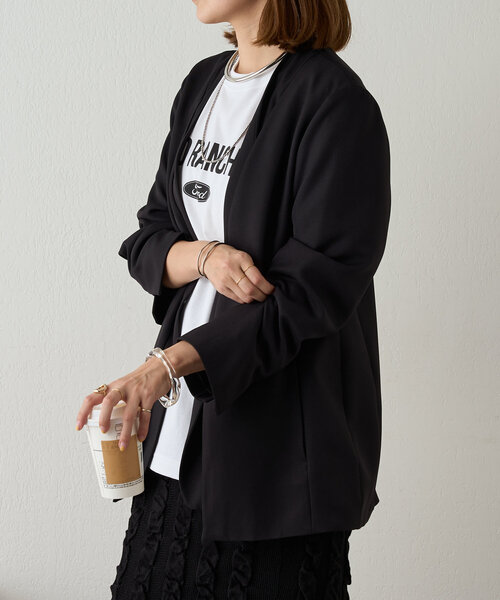 SHENERY（シーナリー）の「《2way仕様》2WAYジャケット（テーラードジャケット・レディース・ベージュ/ブラック・FREE）」の19枚目の写真