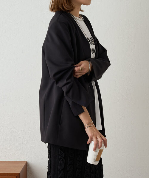 SHENERY（シーナリー）の「《2way仕様》2WAYジャケット（テーラードジャケット・レディース・ベージュ/ブラック・FREE）」の20枚目の写真