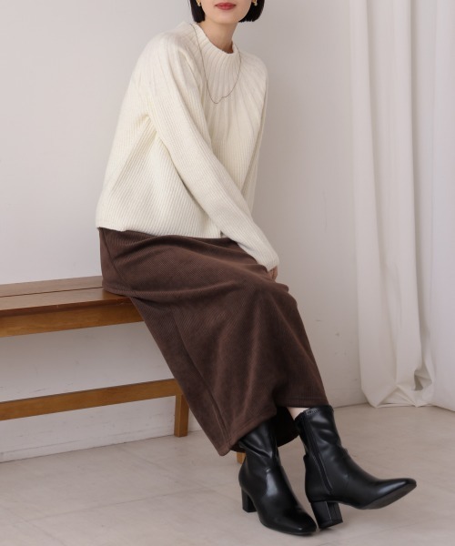 Bou Jeloud（ブージュルード）の「カットコールタイトスカート（スカート・レディース・イエロー/ブラウン/グリーン/オフホワイト・FREE）」の3枚目の写真