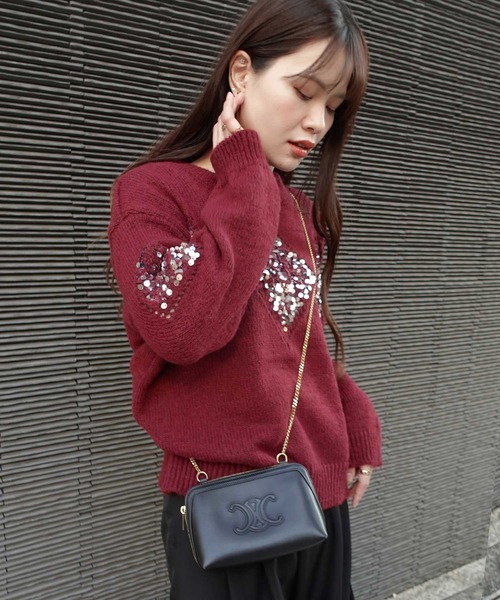 CORNERS（コーナーズ）の「スパンコールアーガイルニットプルオーバー（ニット/セーター・レディース・オートミール/ワイン/ブラック/グレー/オフホワイト・M）」の22枚目の写真