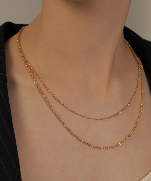 セール】金属アレルギー対応 スクリューチェーン2連ネックレス