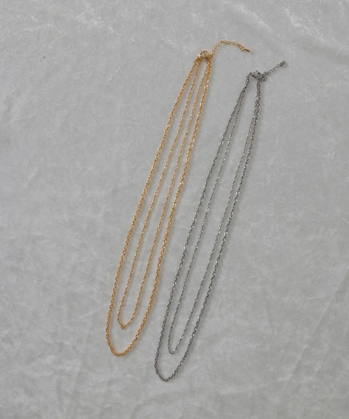 ORLEAN（オルレアン）の「金属アレルギー対応 スクリューチェーン２連ネックレス サージカルステンレス（ネックレス・レディース・シルバー/ゴールド・フリー）」の4枚目の写真
