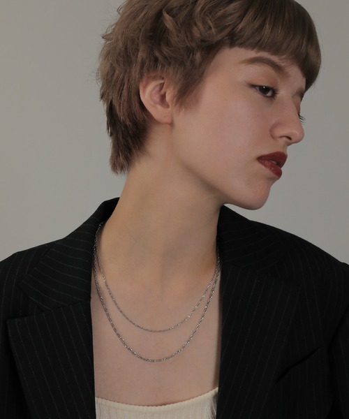 ORLEAN（オルレアン）の「金属アレルギー対応 スクリューチェーン２連ネックレス サージカルステンレス（ネックレス・レディース・シルバー/ゴールド・フリー）」の6枚目の写真