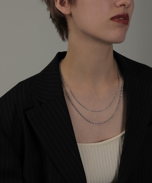 ORLEAN（オルレアン）の「金属アレルギー対応 スクリューチェーン２連ネックレス サージカルステンレス（ネックレス・レディース・シルバー/ゴールド・フリー）」の8枚目の写真