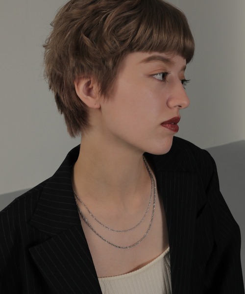 ORLEAN（オルレアン）の「金属アレルギー対応 スクリューチェーン２連ネックレス サージカルステンレス（ネックレス・レディース・シルバー/ゴールド・フリー）」の9枚目の写真