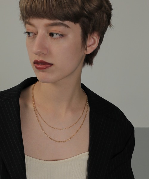 ORLEAN（オルレアン）の「金属アレルギー対応 スクリューチェーン２連ネックレス サージカルステンレス（ネックレス・レディース・シルバー/ゴールド・フリー）」の11枚目の写真