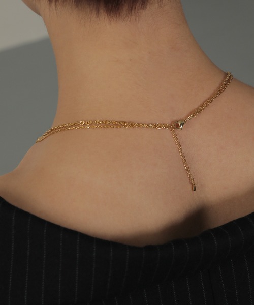 ORLEAN（オルレアン）の「金属アレルギー対応 スクリューチェーン２連ネックレス サージカルステンレス（ネックレス・レディース・シルバー/ゴールド・フリー）」の13枚目の写真