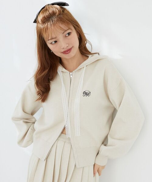 MAJESTIC LEGON(マジェスティックレゴン)の「レースリボンWジップニットパーカー(ニット/セーター・レディース・ブラック/グレー/アイボリー・MEDIUM)」の13枚目の写真