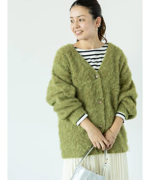 Lugnoncure（ルノンキュール）の「起毛Vネックカーディガン（カーディガン/ボレロ・レディース・ブルー/チャコールグレー/カーキ/シルバーグレー・F）」の10枚目の写真