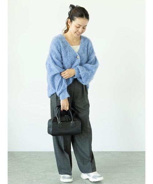 Lugnoncure（ルノンキュール）の「起毛Vネックカーディガン（カーディガン/ボレロ・レディース・ブルー/チャコールグレー/カーキ/シルバーグレー・F）」の12枚目の写真