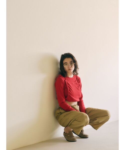 Ungrid(アングリッド)の「マルチウェイサイドオープンロングスリーブTee(Tシャツ/カットソー・レディース・オフホワイト/ブラック/レッド・FREE)」の6枚目の写真