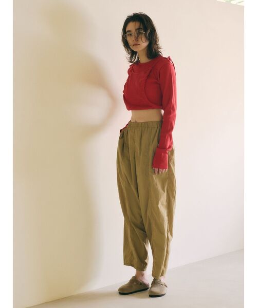 Ungrid(アングリッド)の「マルチウェイサイドオープンロングスリーブTee(Tシャツ/カットソー・レディース・オフホワイト/ブラック/レッド・FREE)」の7枚目の写真