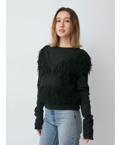Ungrid(アングリッド)の「マルチウェイサイドオープンロングスリーブTee(Tシャツ/カットソー・レディース・オフホワイト/ブラック/レッド・FREE)」の15枚目の写真