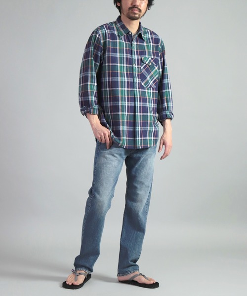 OMNIGOD（オムニゴッド）の「[OMNIGOD mens / オムニゴッド] 綿麻チェック アーミープルオーバーシャツ（シャツ/ブラウス・メンズ・ホワイト系その他/パープル系その他・2/4/3）」の9枚目の写真