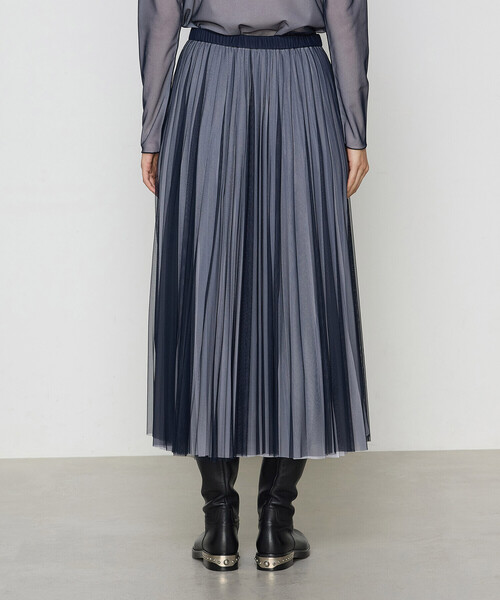 COMME CA（コムサ）の「【セットアップ対応】ソフトチュール×オーガンジートリコット広幅 スカート（スカート・レディース・ネイビー/ライトグレー/ブルー/ターコイズブルー/ブラック×グレー・7号/9号/11号）」の22枚目の写真