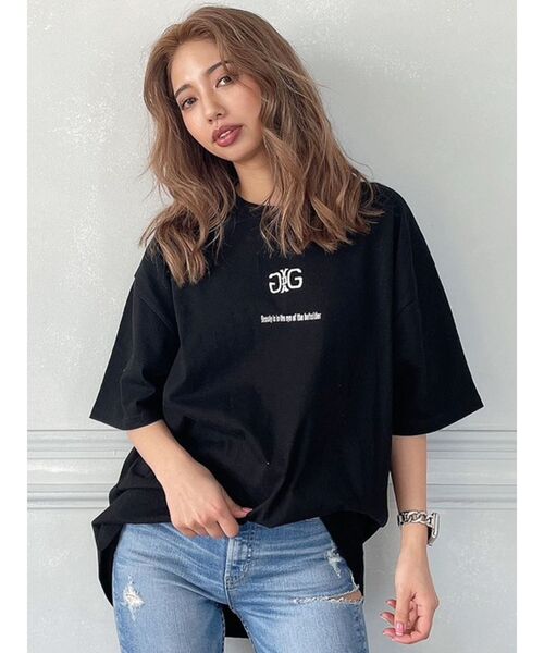 GYDA(ジェイダ)の「【WEB限定】Symmetry GYDA BIG Tシャツ(Tシャツ/カットソー・レディース・ブラック/オフホワイト・FREE)」の6枚目の写真