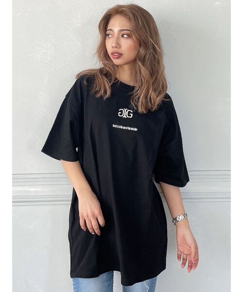 GYDA(ジェイダ)の「【WEB限定】Symmetry GYDA BIG Tシャツ(Tシャツ/カットソー・レディース・ブラック/オフホワイト・FREE)」の7枚目の写真