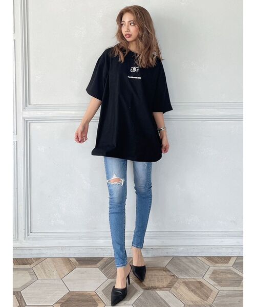 GYDA(ジェイダ)の「【WEB限定】Symmetry GYDA BIG Tシャツ(Tシャツ/カットソー・レディース・ブラック/オフホワイト・FREE)」の11枚目の写真