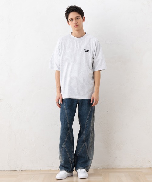 Reebok（リーボック）の「【EC別注】Reebok リーボック ブランド ロゴ ワンポイント 刺繍 半袖 Tシャツ（Tシャツ/カットソー・メンズ・グリーン/サックスブルー/グレー系その他/ブラック・LL/M/L）」の6枚目の写真