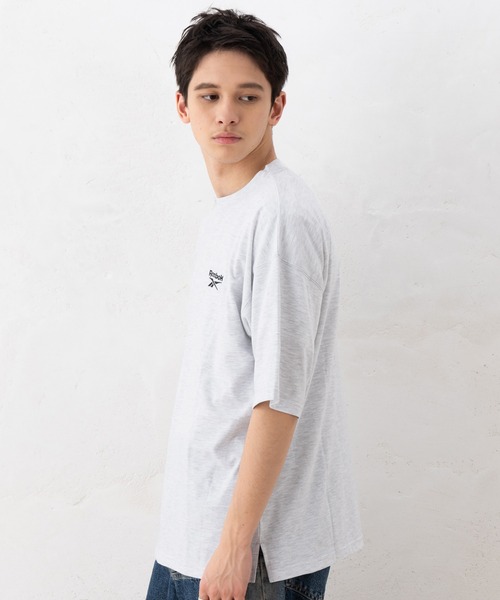 Reebok（リーボック）の「【EC別注】Reebok リーボック ブランド ロゴ ワンポイント 刺繍 半袖 Tシャツ（Tシャツ/カットソー・メンズ・グリーン/サックスブルー/グレー系その他/ブラック・LL/M/L）」の8枚目の写真