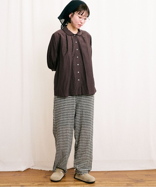fig London(フィグロンドン)の「●C/Cu washer Daisy blouse(シャツ/ブラウス・レディース・アイボリー/ダークブラウン/ブラック・FREE)」の18枚目の写真