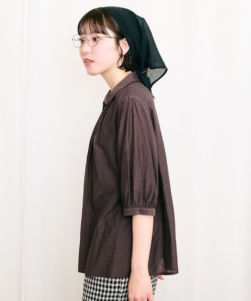 fig London(フィグロンドン)の「●C/Cu washer Daisy blouse(シャツ/ブラウス・レディース・アイボリー/ダークブラウン/ブラック・FREE)」の22枚目の写真