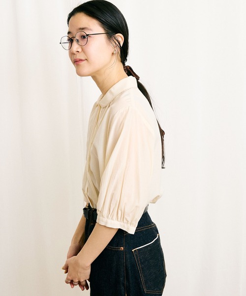 fig London(フィグロンドン)の「●C/Cu washer Daisy blouse(シャツ/ブラウス・レディース・アイボリー/ダークブラウン/ブラック・FREE)」の7枚目の写真