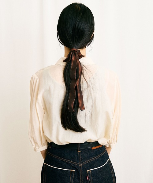 fig London(フィグロンドン)の「●C/Cu washer Daisy blouse(シャツ/ブラウス・レディース・アイボリー/ダークブラウン/ブラック・FREE)」の8枚目の写真