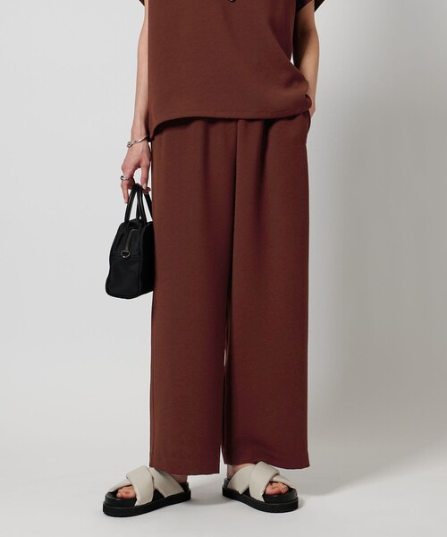 【美品】 UNITED ARROWS ノーカラー セットアップ　ブラウン　38 ユナイテッドアローズ セットアップ パンツ ノーカラー ブラウン