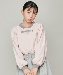 JENNI love（ジェニィラブ）の「すそドロストユニフォーム風短丈ロンT（Tシャツ/カットソー・キッズ）」