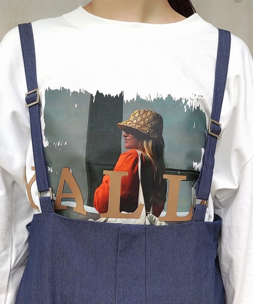 Q（キュー）の「デニムライクジャンスカ（ジャンパースカート・レディース・ブラック/ブルー・MEDIUM）」の20枚目の写真