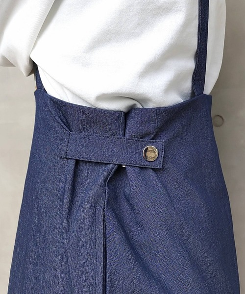 Q（キュー）の「デニムライクジャンスカ（ジャンパースカート・レディース・ブラック/ブルー・MEDIUM）」の16枚目の写真