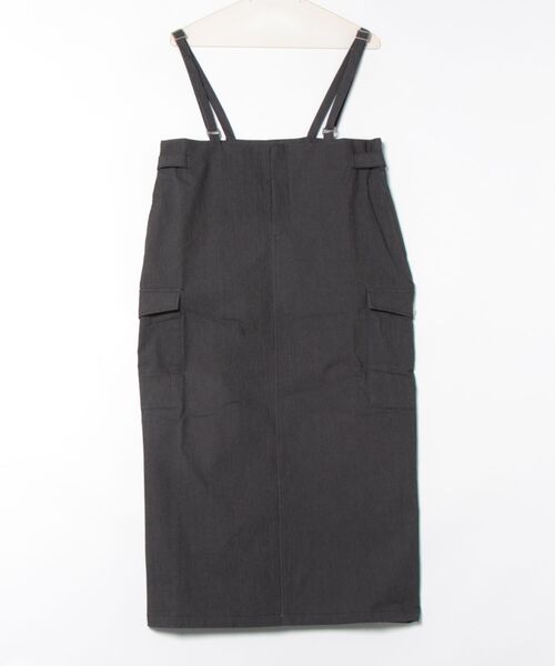 Q（キュー）の「デニムライクジャンスカ（ジャンパースカート・レディース・ブラック/ブルー・MEDIUM）」の8枚目の写真