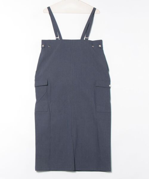 Q（キュー）の「デニムライクジャンスカ（ジャンパースカート・レディース・ブラック/ブルー・MEDIUM）」の3枚目の写真