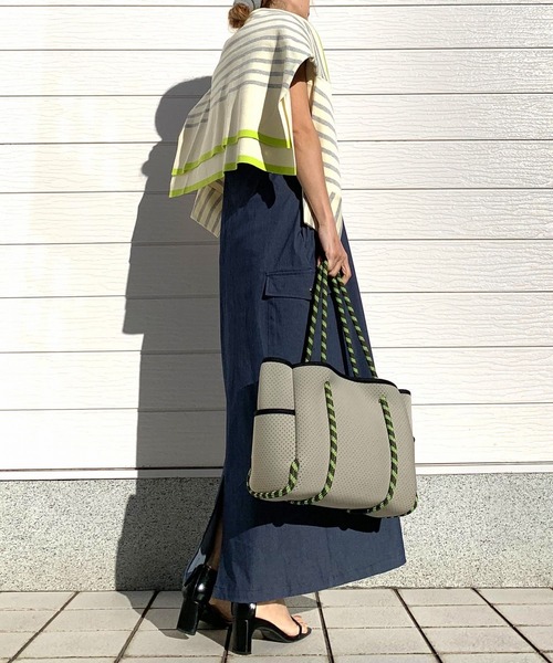 Q（キュー）の「デニムライクジャンスカ（ジャンパースカート・レディース・ブラック/ブルー・MEDIUM）」の6枚目の写真