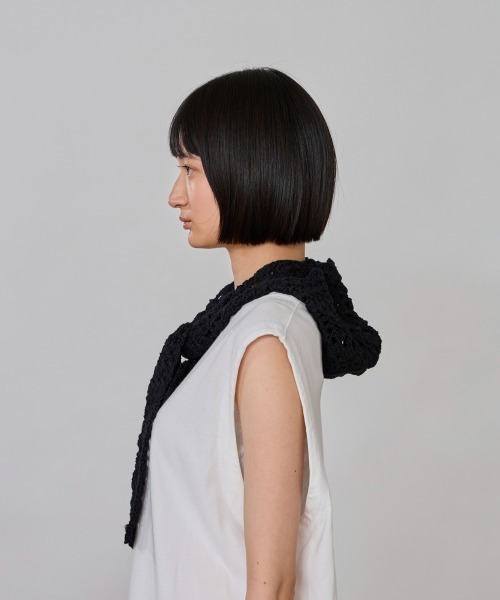 OVERRIDE(オーバーライド)の「OVERRIDE CROCHET SCARF BEANIE SGP / オーバーライド(ニットキャップ/ビーニー・レディース・ブラック/ライトブルー/ライトグレー・57~59cm)」の8枚目の写真