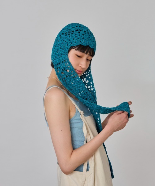 OVERRIDE(オーバーライド)の「OVERRIDE CROCHET SCARF BEANIE SGP / オーバーライド(ニットキャップ/ビーニー・レディース・ブラック/ライトブルー/ライトグレー・57~59cm)」の21枚目の写真