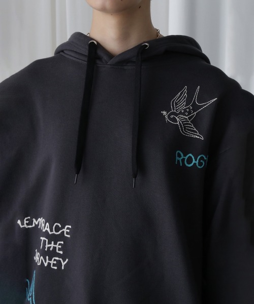 ROSE BUD(ローズバッド)の「【WEB・一部店舗限定】ILLUSTRATION EMBROIDRY PARKA(パーカー・レディース・グレー/ホワイト・ONE SIZE)」の16枚目の写真