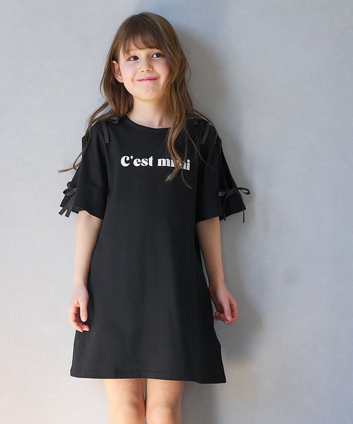 coca（coca）（コカ）の「キッズ　肩リボンオープンスリーブワンピース（ワンピース・キッズ・レッド/ブラック・120/130/140/150）」の12枚目の写真