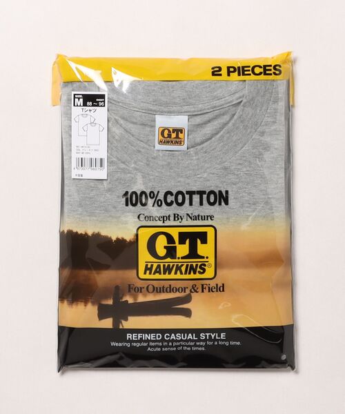 Hawkins（ホーキンス）の「G.T.HAWKINS/GTホーキンス クルーネックTシャツ 綿100% 2枚組（Tシャツ/カットソー・メンズ・ホワイト/ブラック/杢グレー・MEDIUM/LARGE/X-LARGE）」の3枚目の写真