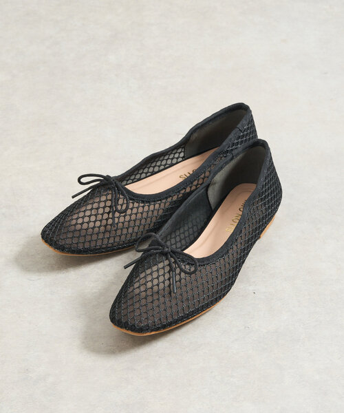 un dix cors（アンディコール）の「フィッシュネットバレエシューズ（バレエシューズ・レディース・ベージュ/ブラック・36/37/38）」の2枚目の写真