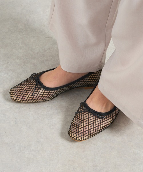 un dix cors（アンディコール）の「フィッシュネットバレエシューズ（バレエシューズ・レディース・ベージュ/ブラック・36/37/38）」の6枚目の写真