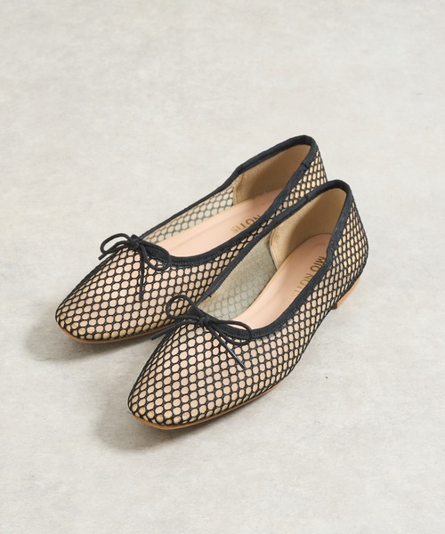 un dix cors（アンディコール）の「フィッシュネットバレエシューズ（バレエシューズ・レディース・ベージュ/ブラック・36/37/38）」の5枚目の写真