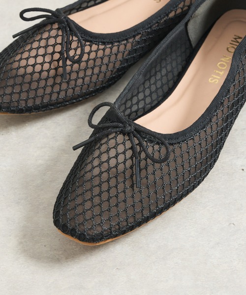 un dix cors（アンディコール）の「フィッシュネットバレエシューズ（バレエシューズ・レディース・ベージュ/ブラック・36/37/38）」の3枚目の写真