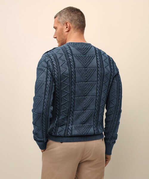 BROOKS BROTHERS（ブルックスブラザーズ）の「スーピマコットン クルーネック ガンジーセーター（ニット/セーター・メンズ・ネイビー・SMALL/MEDIUM/LARGE/X-LARGE/X-SMALL）」の2枚目の写真