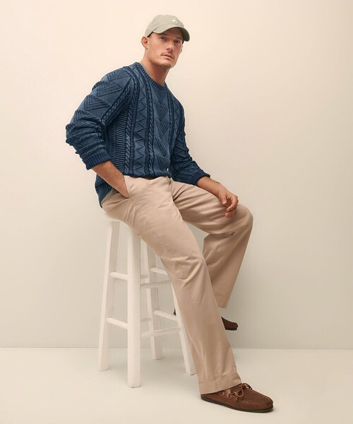 BROOKS BROTHERS（ブルックスブラザーズ）の「スーピマコットン クルーネック ガンジーセーター（ニット/セーター・メンズ・ネイビー・SMALL/MEDIUM/LARGE/X-LARGE/X-SMALL）」の4枚目の写真