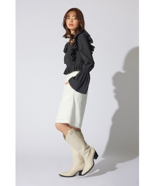 rienda（リエンダ）の「コットンレースジャストウエストハーフパンツ（スラックス・レディース・ホワイト・SMALL/MEDIUM）」の2枚目の写真